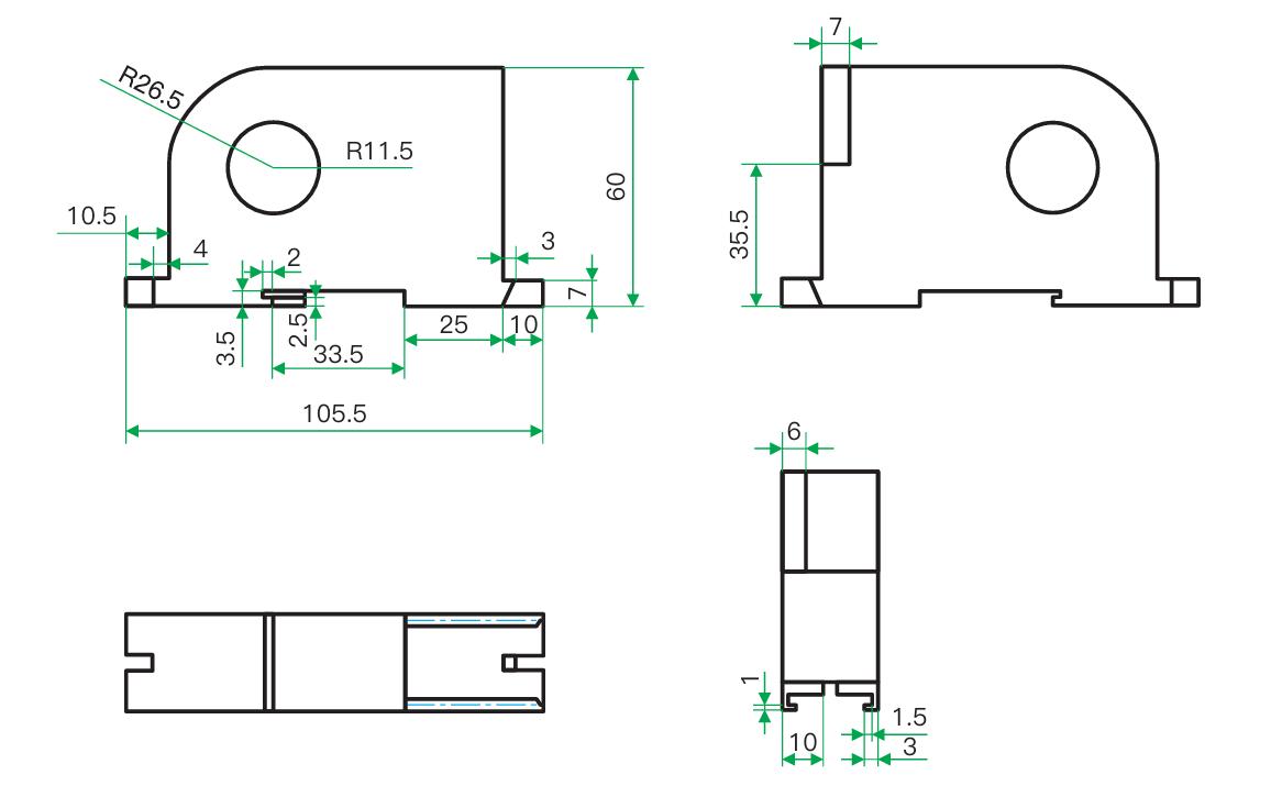 Plastic Housing Ammeter Electrical Current Sensor