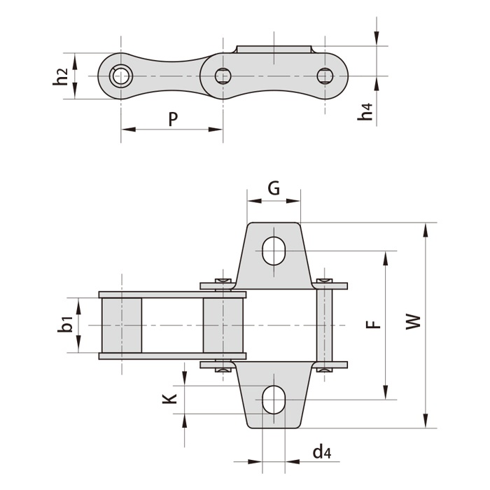 S Type S32SK1 S42SK1 S45SK1 S52SK1 S55SK1 S62SK1 S77SK1 S88SK1  Steel Agricultural Conveyor Roller Chain With K1 Attactment