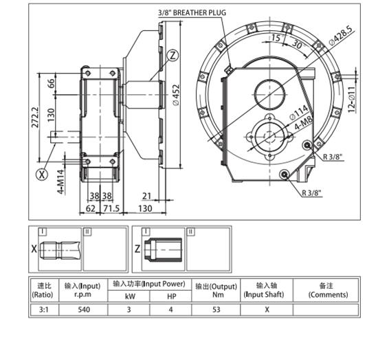 Right Angle Pto 540 Rpm Agriculture Farm Tractor Generator Agricultural Gearbox