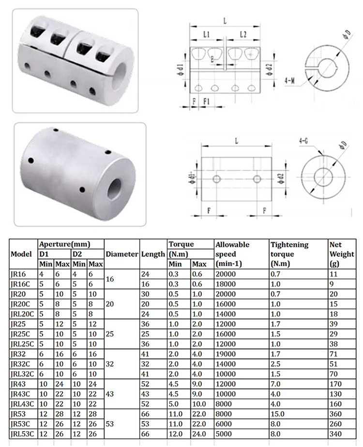 Rigid Aluminum Motor Coupling Shaft Coupling