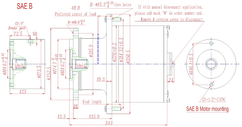 Model 8 Series Max. Input Speed 3500rpm Planetary Gearbox Replacement of AUBURN (Wheel Drives)