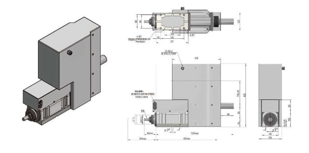 Drilling and Tapping Power Head Unit, ZG30-2 Model with B18 Spindle, China Manufacturer OEM / ODM