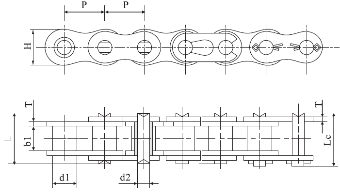 05B Stainless Steel Engineering Plastic Inner Link Chain and Sprockets in Steel