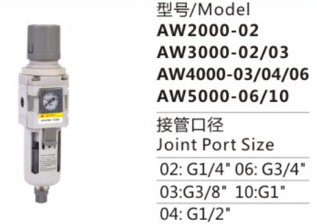 AC Series AW3000-02/03 Air Source Treatment Unit Filter Pressure Regulator for Compressed Air System