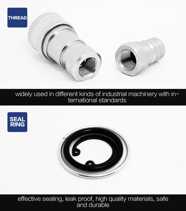 ISO-7241-B  1/4  Inch  BSP/NPT Thread Female /male   Steel /bass  Hydraulic Hose Quick Disconnect Couplers