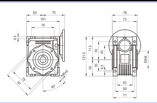 Chinese Factory Industrial Power Transmission Mini Gearbox Worm Gear Reducer for AC Motor
