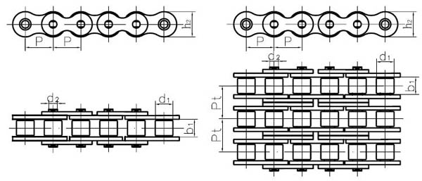 Short Pitch Roller Chain a Series 10A-1 12A-1 16A-1harvester Skate Key Sprocket with Extended Pin Industrial Conveyor Pitch