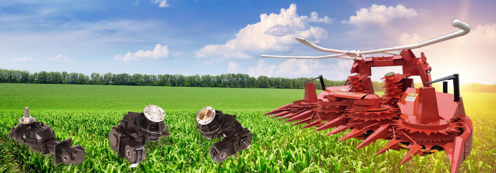 Forage Harvester Speed Reducer Gear Drive Silage Machine Gearbox for German Champion Four Disc (Type 3500)
