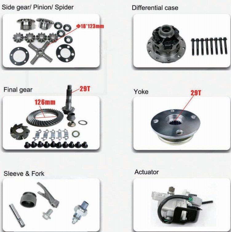 Rear Differential Parts Accessories Fit for Toyota With Side Final Gear Pinion Spider Retarder Case Yoke YEAR:2005-2015