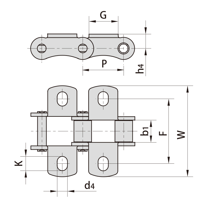 S Type S55RK1 S55RHK1 CA645K1 S55RHF2K1 Steel Agricultural Conveyor S55 Roller Chain with Attachment Transmission Chains Product