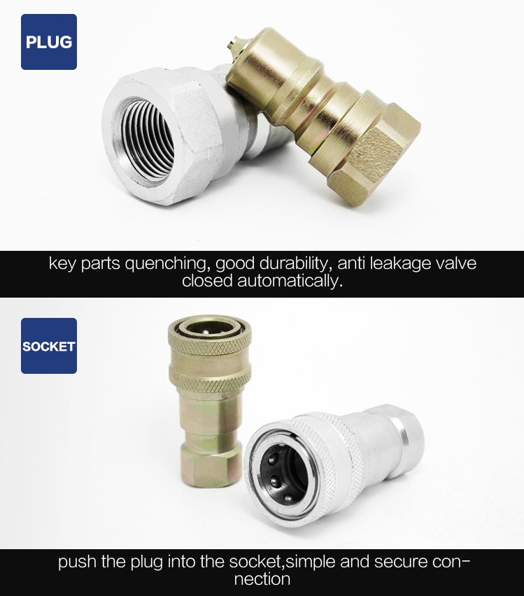 ISO-7241-B  1/4  Inch  BSP/NPT Thread Female /male   Steel /bass  Hydraulic Hose Quick Disconnect Couplers