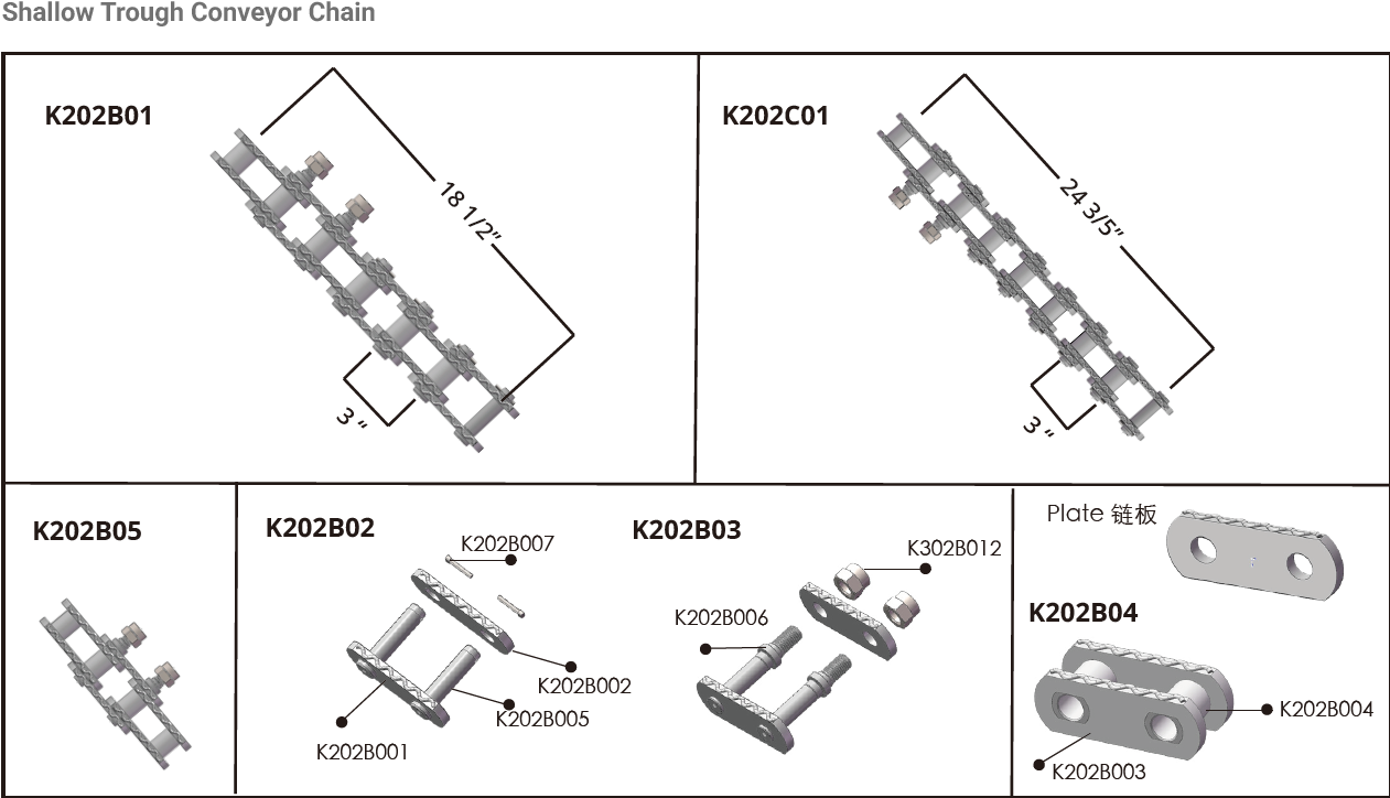 High Efficiency Stable Ladder Conveyor Feeder Breaker Chain Double Strand Heavy-duty Mining Chains for Washing Coal Applications