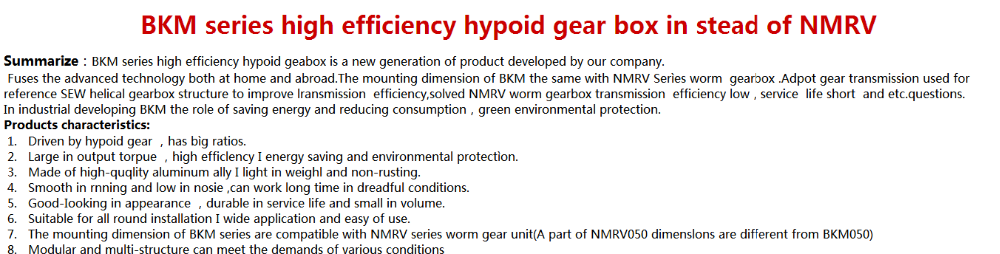 Bkm Series High Efficiency Hypoid Gearbox