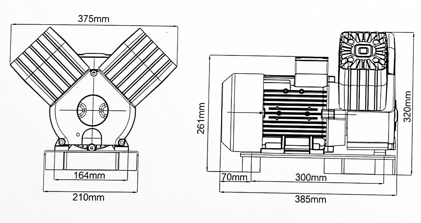 2 Cylinder 750w10l 8bar Oxygen Generator Air Pump Large Displacement Small Silent Piston Air Compressor