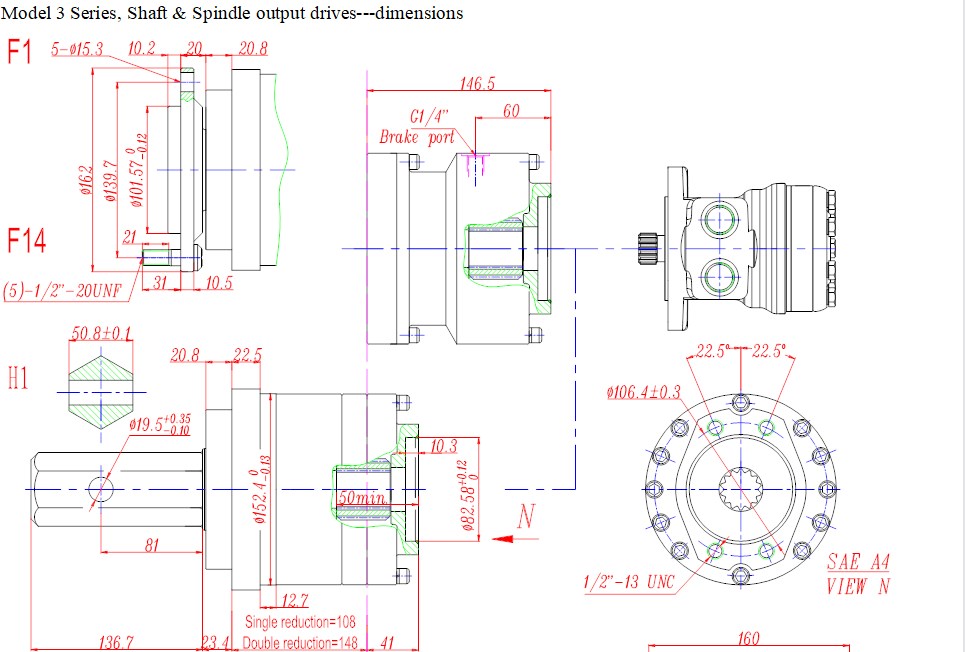 Model 3 Series Wheel Drives Planetary Gearbox Replacement of AUBURN