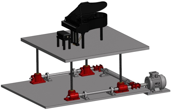 PG5-P1-F1-V-A-X-500 Plain End Stage Lifting Triaxial Load Lifting System Screw Jack for Construction
