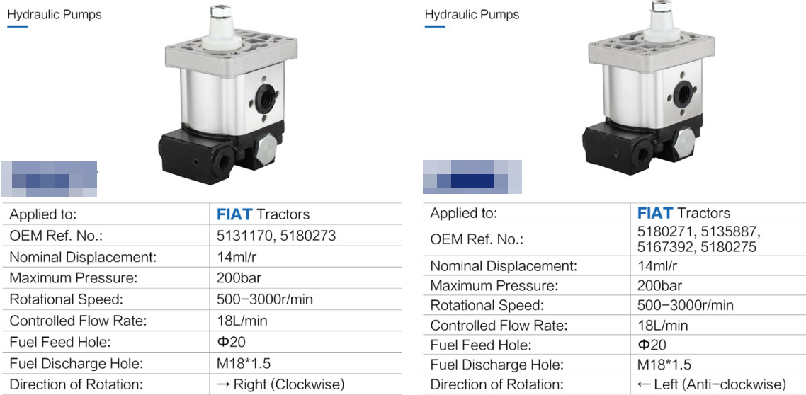 Agricultural Parts Hydraulic Gear Pump Pto Electric Vane Forklift Oil Motor Repair Hydraulic Pumps for Tractor Wood Splitter