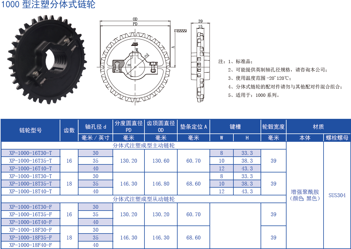 1000 Series 25.4mm Pitch Surface Hollowing Plastic Leaf Chain for Sale
