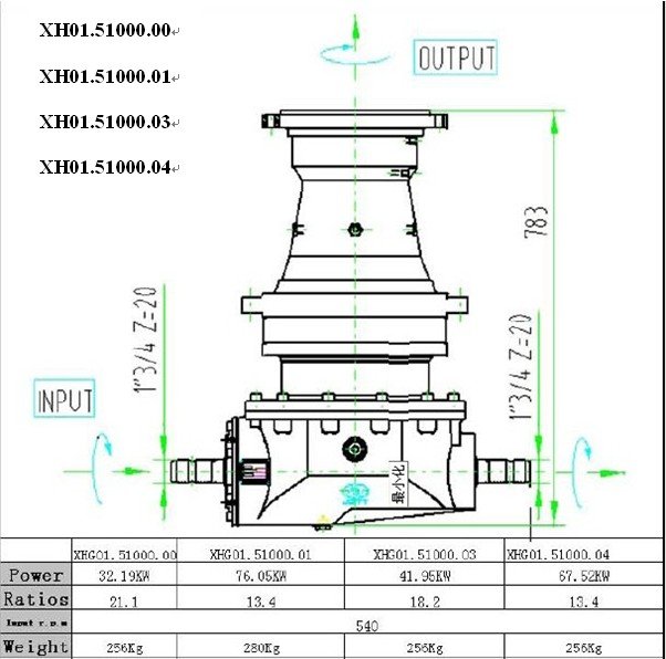 XHG01 Series Reducer Gear Motor Reduction Planetary Gearbox for TMR Feed Mixer Fertilizer Spreader