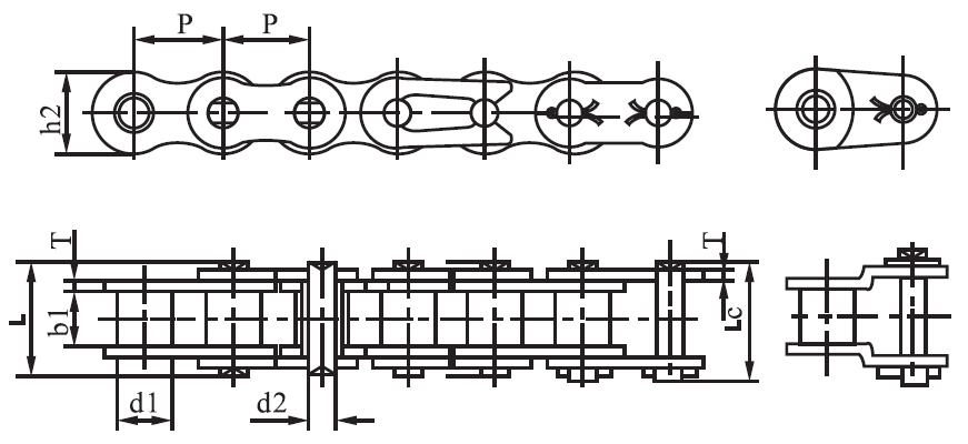 SS08A-1 a Series Stainless Steel Short 12.7mm Pitch Precision Single Roller Chain and Sprockets in Steel