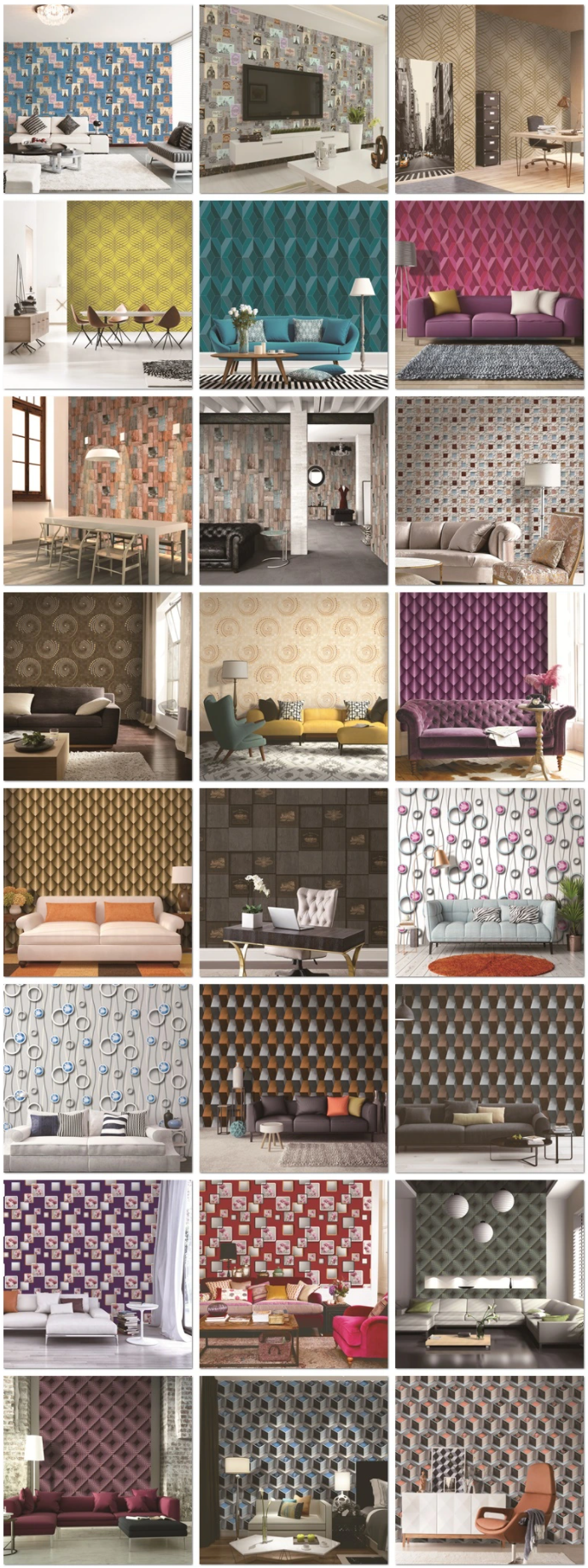 Rich Color Home Decoration Wall Panels Interior 3d Wallpaper