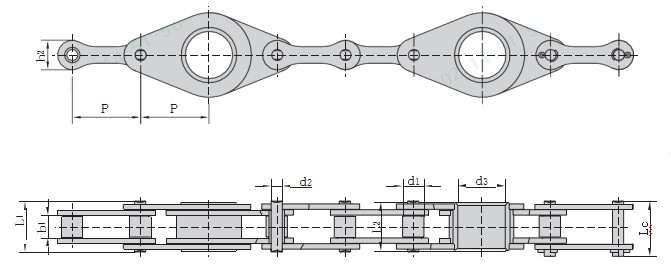 High Quality Precision Motorcycle and Roller Chain Suppliers Agricultural Baler Conveyor CA650 Roller Chain