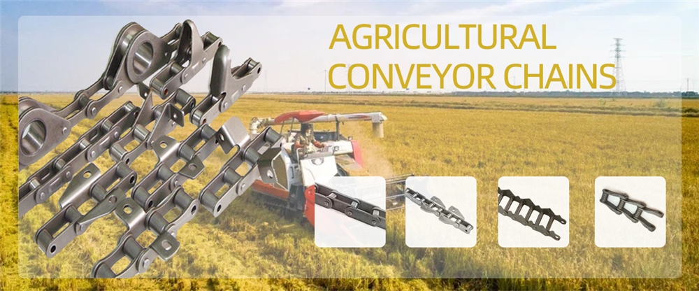 CA557U16 Agricultural Steel Conveyor Roller Chains with U16 Attachment for Industrial Farming Construction Industries