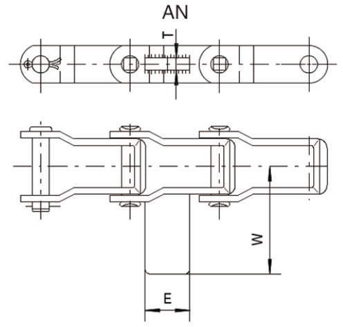 Agricultural 662 667H 667X Steel Pintle Chains and Sprocket With an Attachment for Feeder Mixer