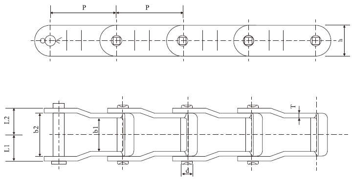 Good Quality Customized 57.15mm Pitch 667J Stainless Steel Pintle Chain for Snowplow