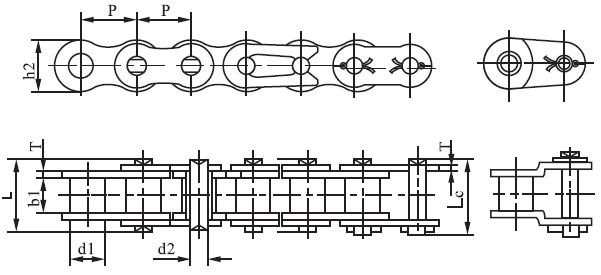 SS08B-1 B Series Stainless Steel Short Pitch 12.7mm Pitch Precision Single Roller Chain and Sprockets in Steel