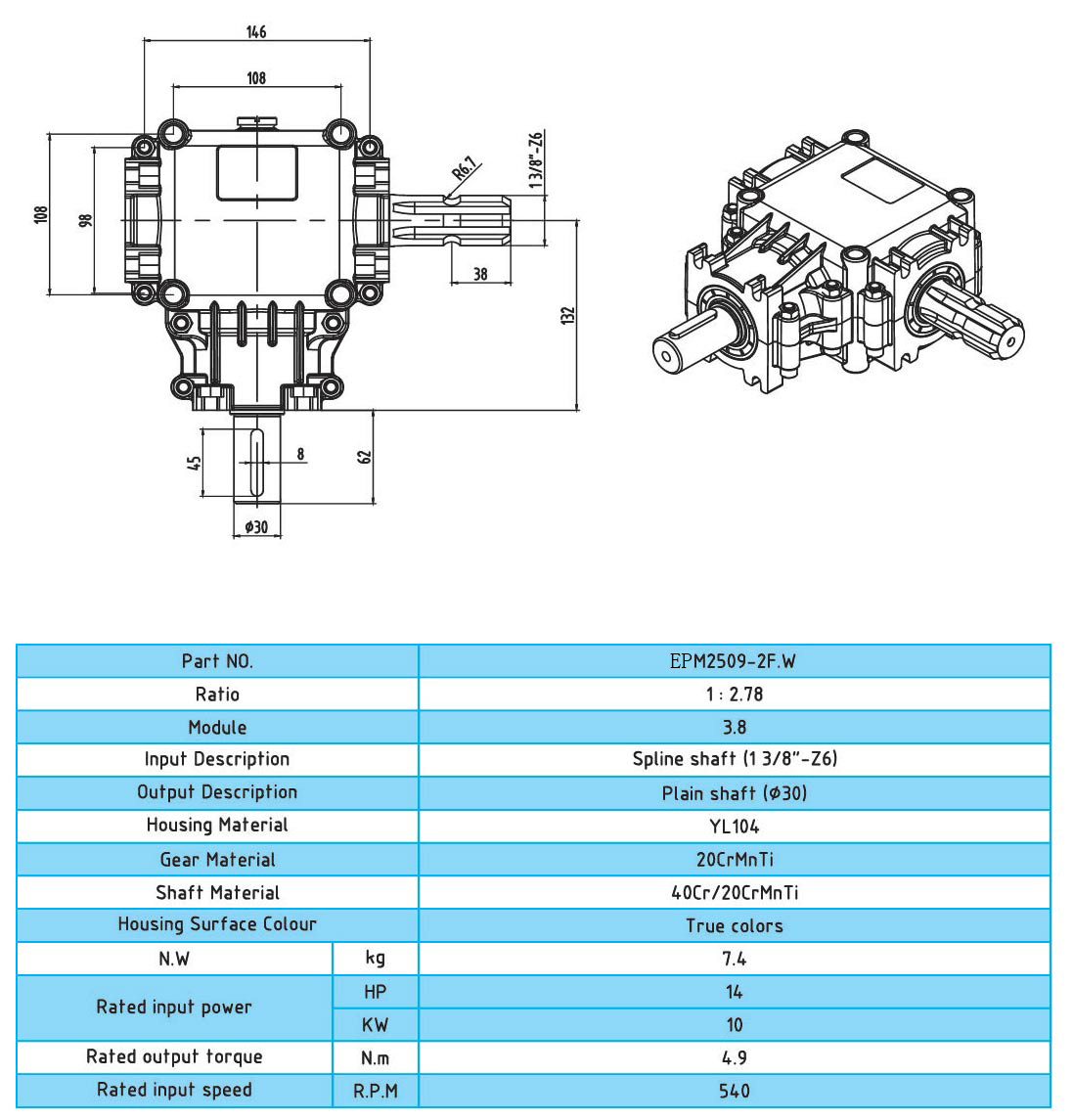 Agricultural T Series Right Angle Transmission Pto Spiral Bevel Steering Small Reducer Gearbox for Farm Machine