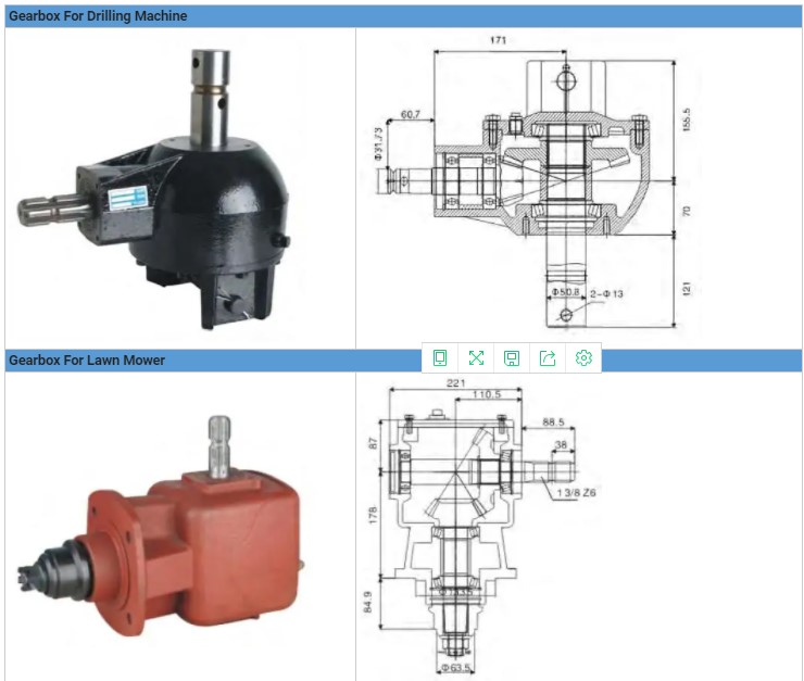 Agricultural Gearbox Tractor Drive Right Angle Pto Shaft Bevel Flail Mowers 540rpm Agriculture Mixer Rotary Tillers Gear Box