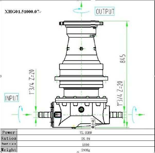XHG01 Series Reducer Gear Motor Reduction Planetary Gearbox for TMR Feed Mixer Fertilizer Spreader