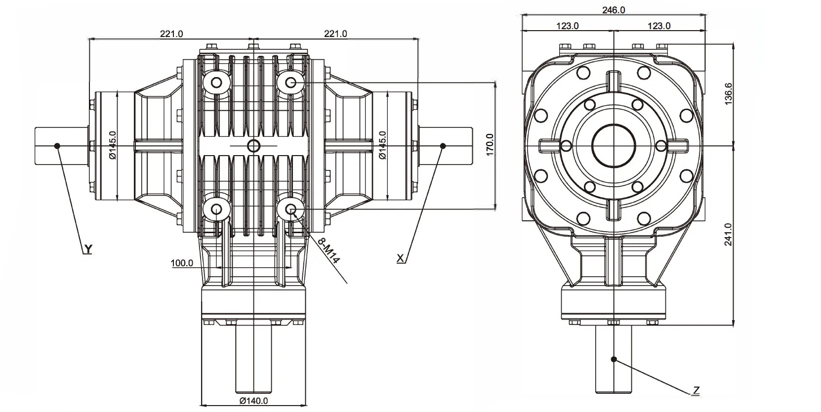 Agricultural Machinary Round Baler Gearbox Gear Drive Round Baler Gearbox Speed Reducer for Round Baler and Harvester