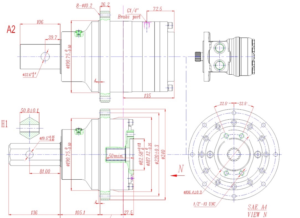 Model 4 Series Planetary Gearbox Replacement of AUBURN (Shaft & Spindle Output Drives)