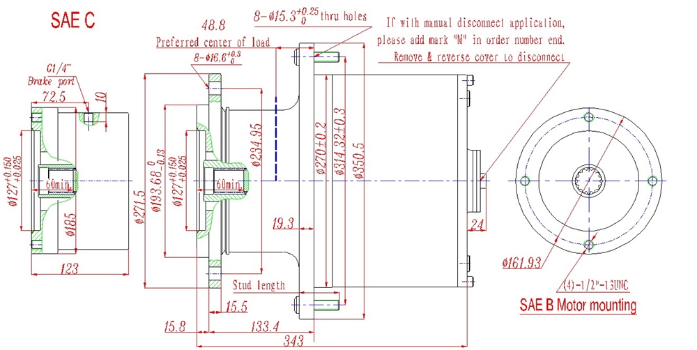 Model 8 Series Max. Input Speed 3500rpm Planetary Gearbox Replacement of AUBURN (Wheel Drives)