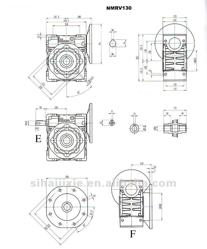 NMRV Worm Speed Reducer with Cast Iron Motor Reductor Worm Drive Motor