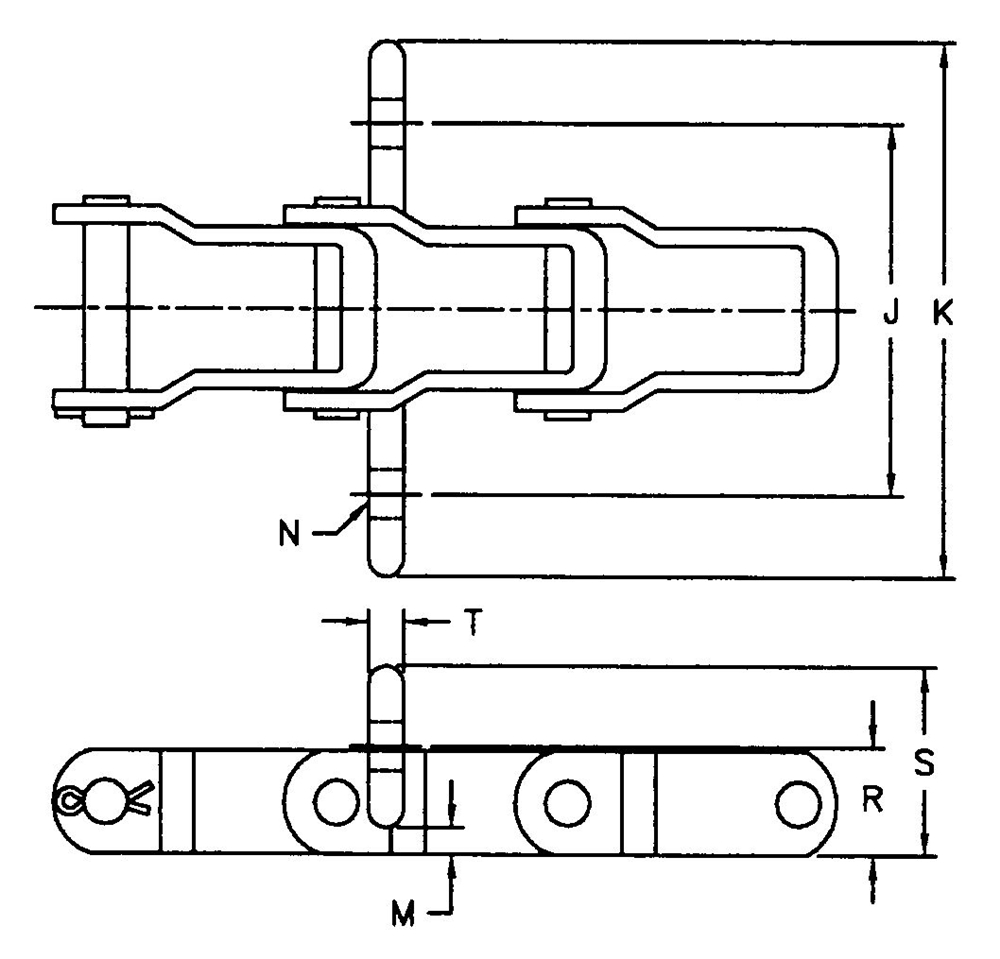 AL662-KG30S   Agricultural Steel AL662 Pintle Chain With KG30S Attachment