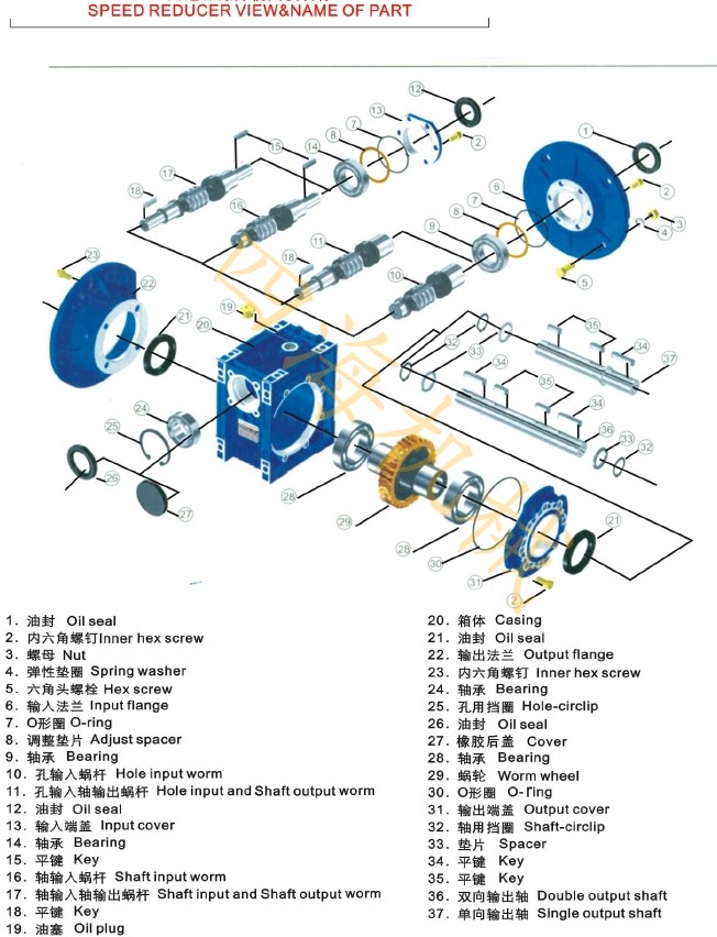 RV075 Worm Reducer Gearbox Low Rpm Mounting Positions Gear Motor