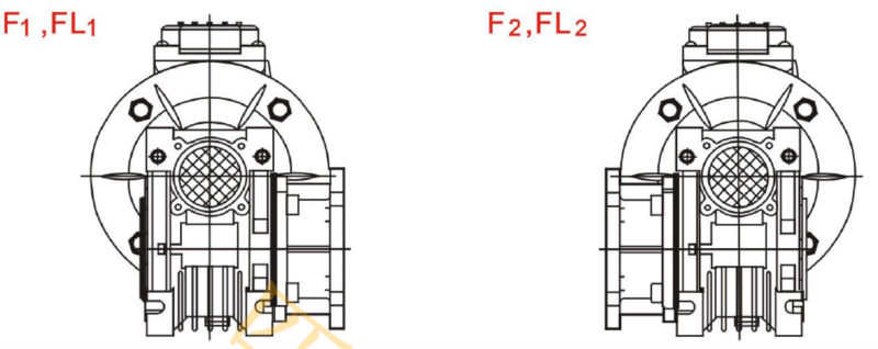 RV075 Worm Reducer Gearbox Low Rpm Mounting Positions Gear Motor