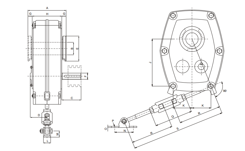 SMR TXT Square Shafted Mounted Gear BOX for Mining