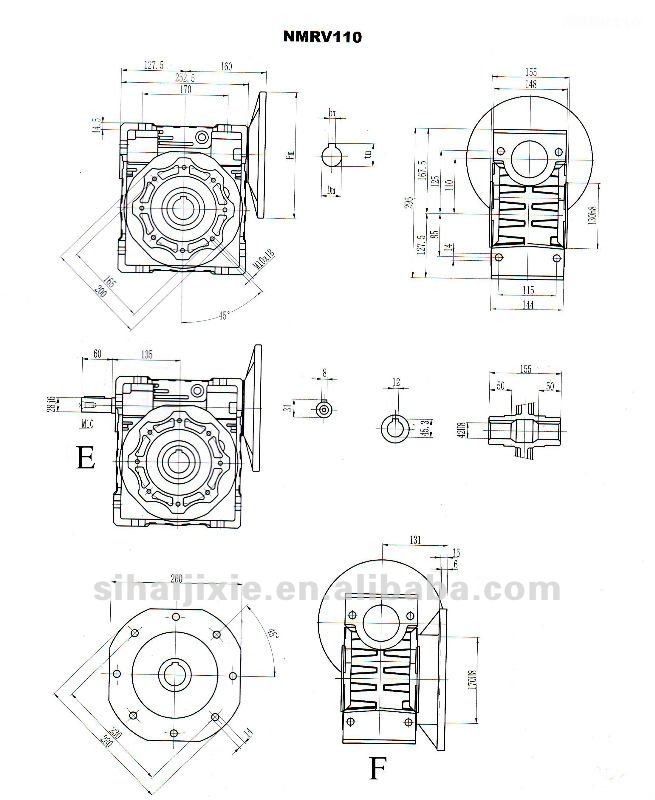 NMRV Worm Speed Reducer with Cast Iron Motor Reductor Worm Drive Motor