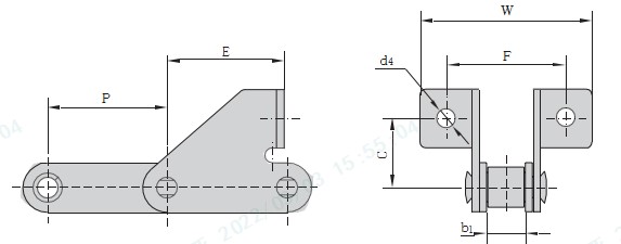 CA550 Agriculture Chain CA550SD CA550SDF4 CA550SDF10 CA550F5SDF1  Steel Conveyor Chains With F6 Attachments
