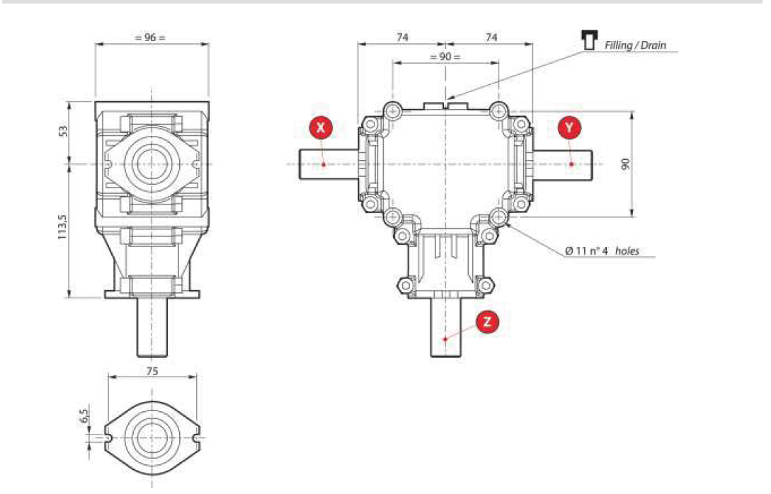 L Series Aluminium Right Angle Gearbox L-15
