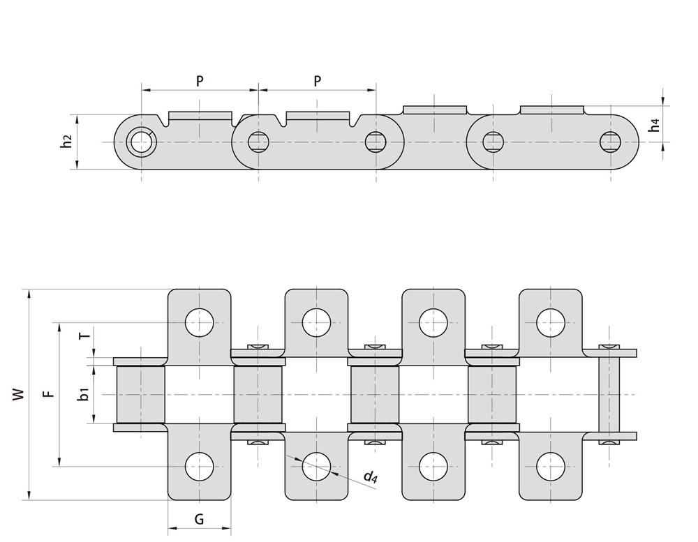 CA550K11 CA550K1F8 CA550K17 CA550K20 CA550K22 CA620K1F2  Agricultural Steel Conveyor Roller Chains With Attachment